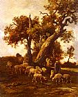 Charles Emile Jacque Sheep At Pasture painting